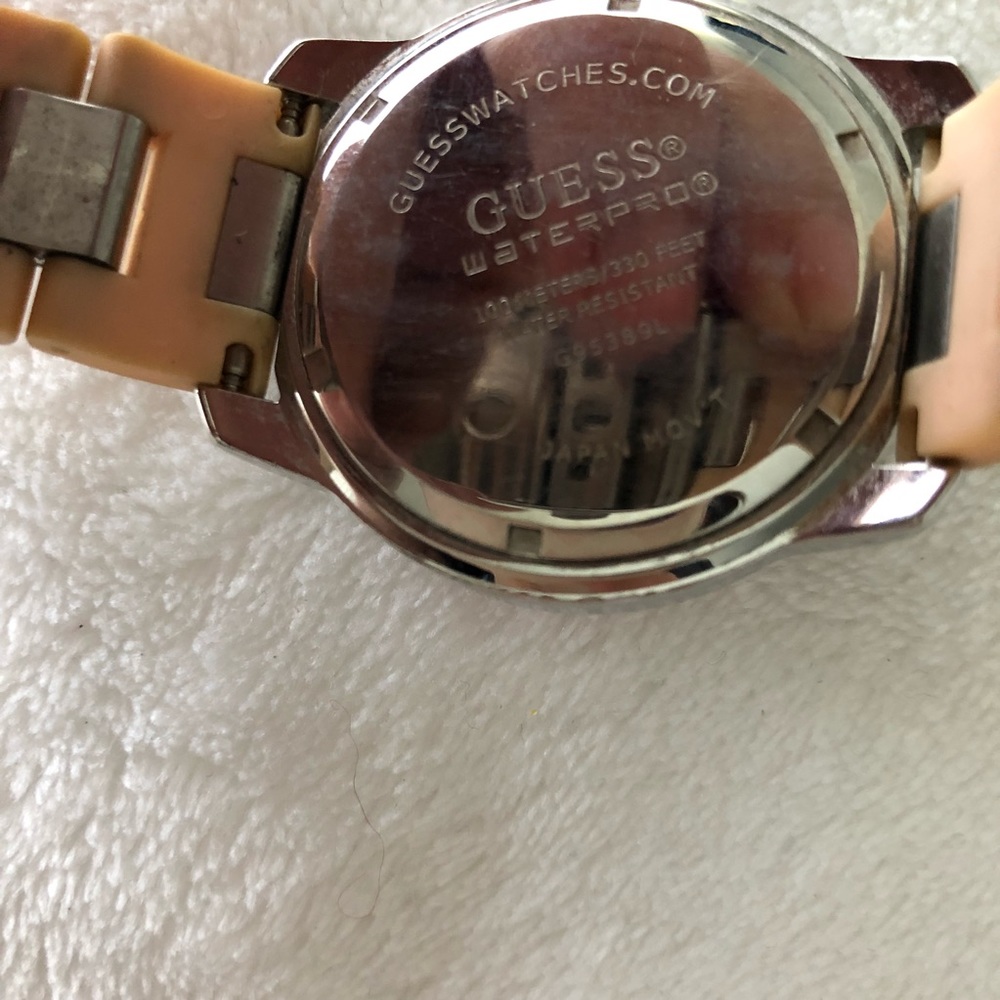 Pink Guess Jelly Watch. Watch Needs Batteries. View 3